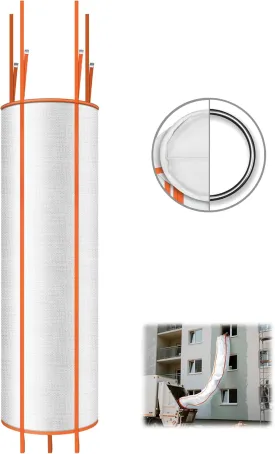 10 Ft Construction Trash Chute with Circular Top Steel Ring and 4 Adjustable Handles, Heavy Duty Construction Chute, Construction Debris Chute for Removal of Construction Waste