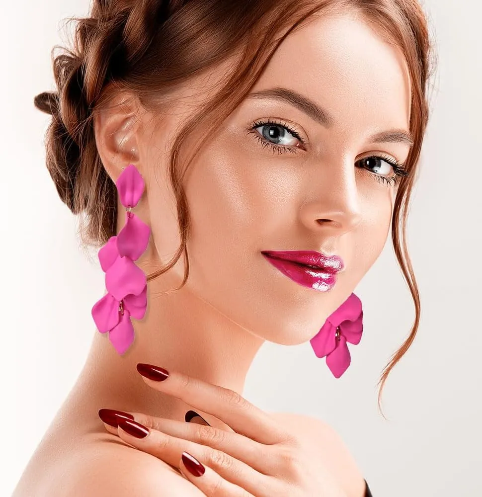 11 Pairs Big Disc Drop Earrings Gold Dangle Earrings Round Hammered Statement Earrings For Women Set
