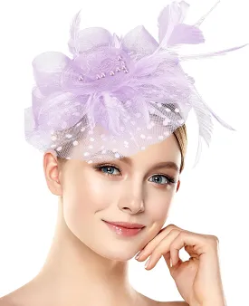 1920s 50s Vintage Fascinators Hat for Women Tea Party Halloween Headband Flower Bridal Shower Weddings Themed Events