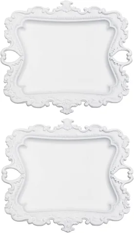 (2 PACK) Vintage Small White Ring Dish, Birthday & Wedding Gifts for WomenWedding Ring Tray - White