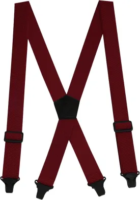 Buyless Fashion Heavy Duty Suspenders for Men - 48" Adjustable Straps 1 1/2" - X Back with Black Plastic Clips