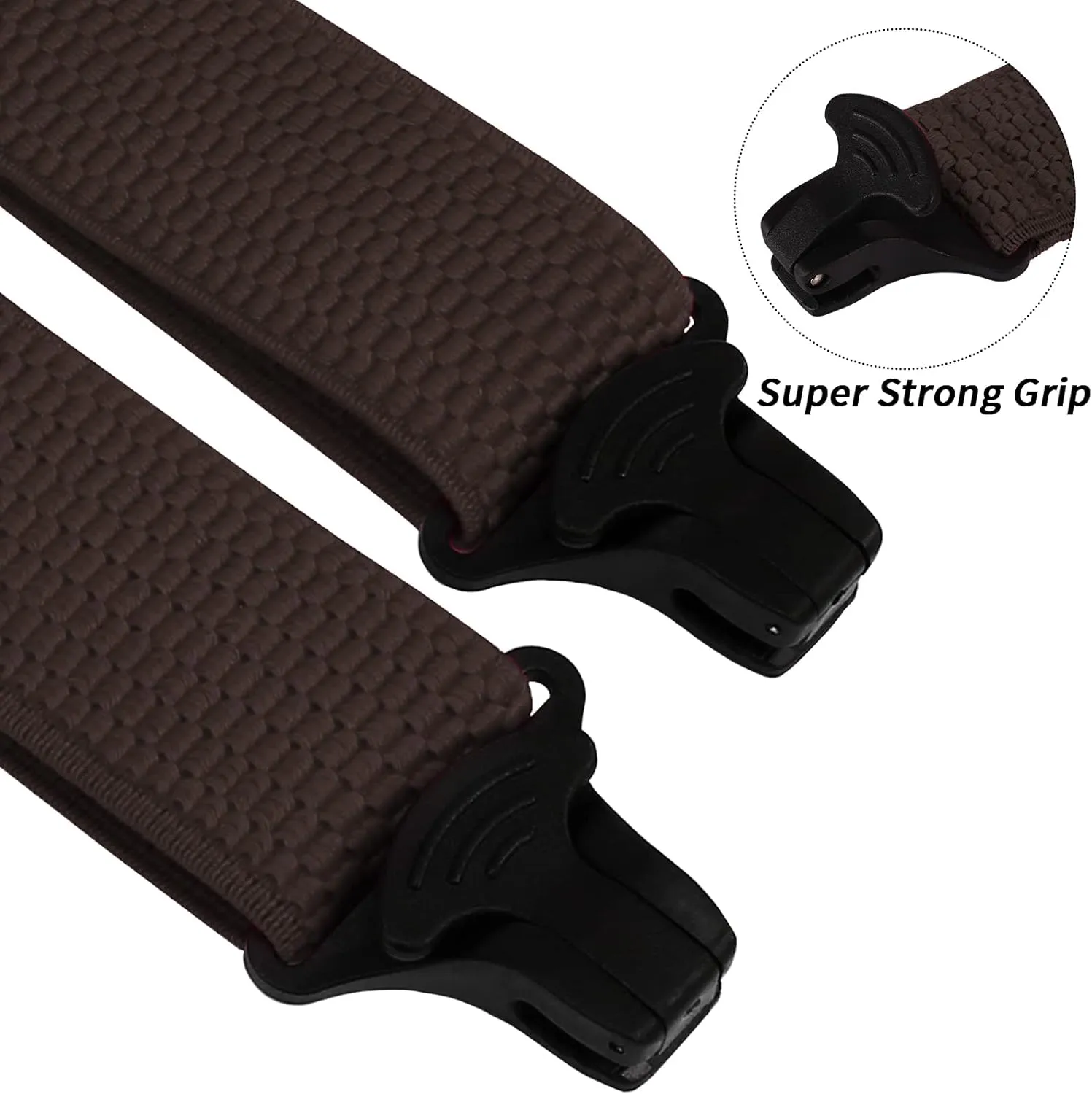 Buyless Fashion Heavy Duty Suspenders for Men - 48" Adjustable Straps 1 1/2" - X Back with Black Plastic Clips