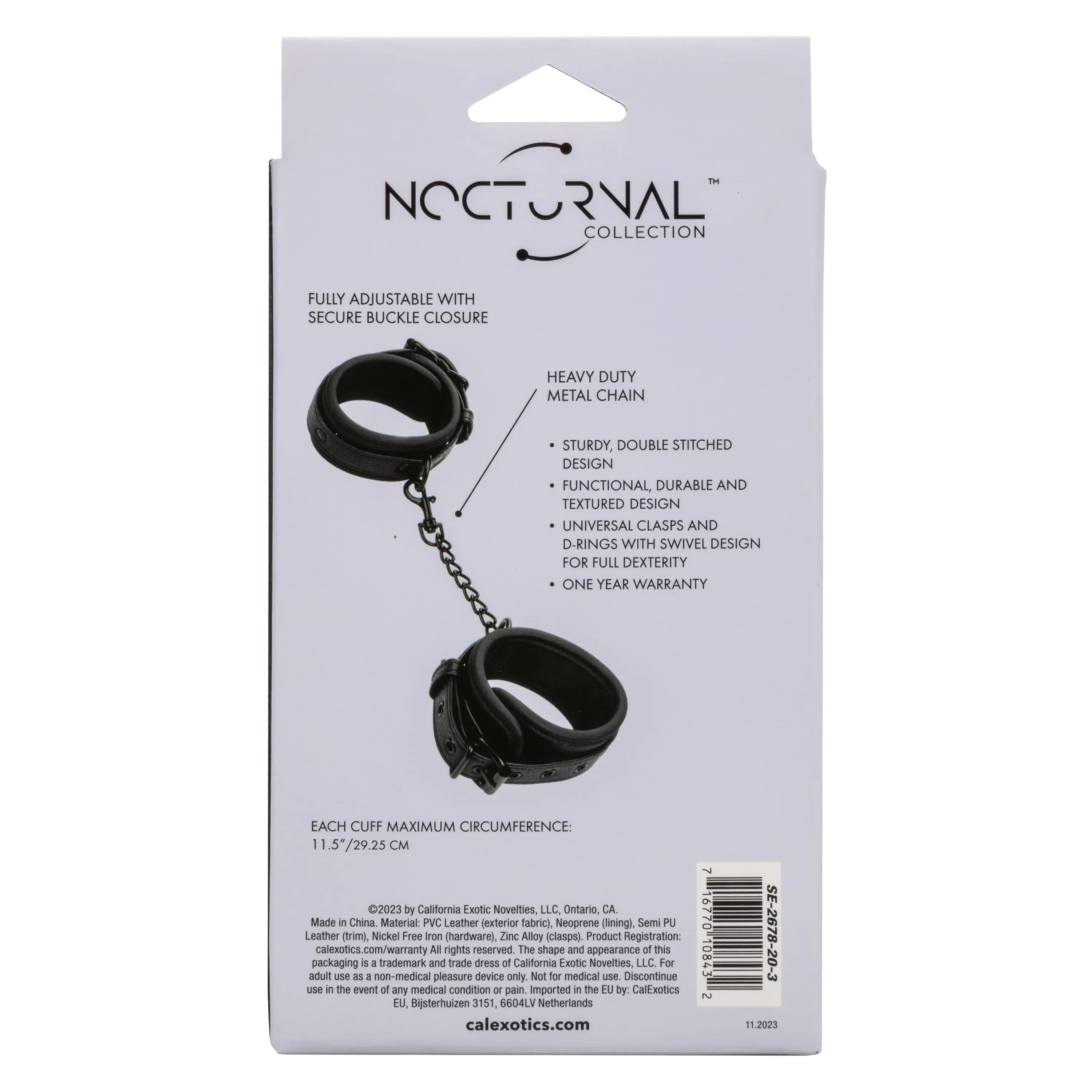 California Exotics - Nocturnal Collection Ankle Cuffs (Black)