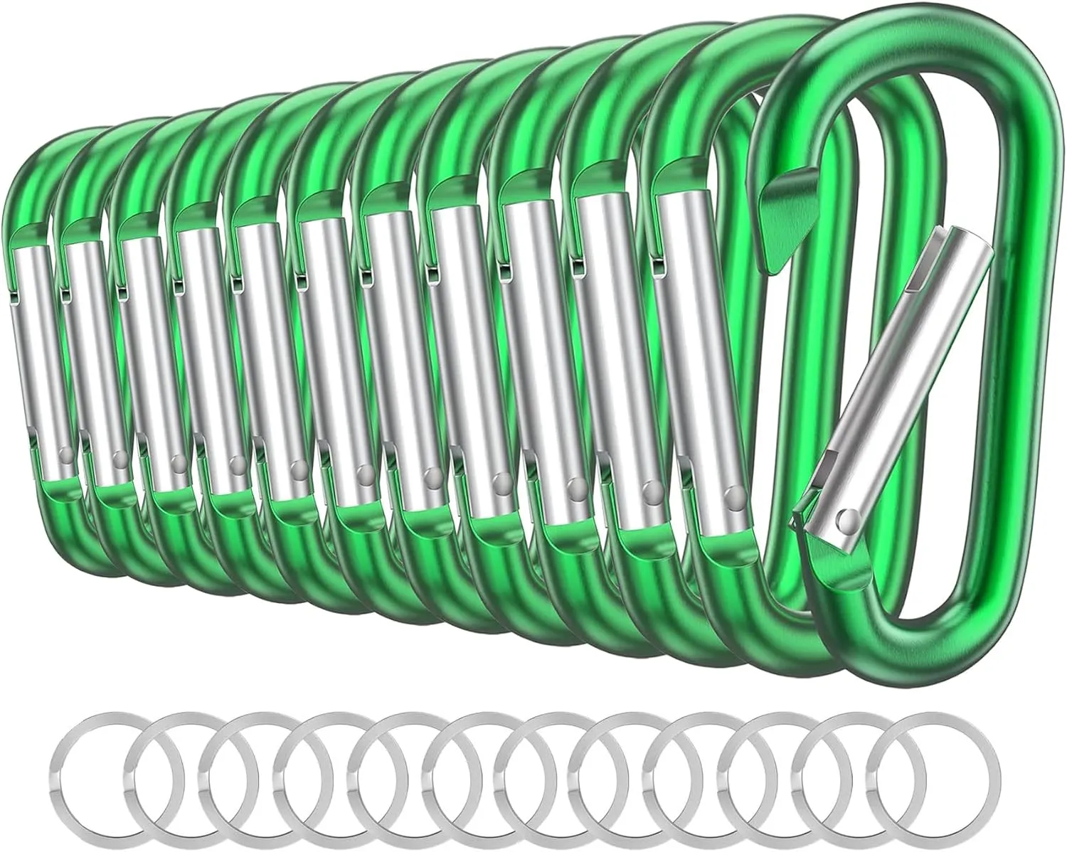 Carabiner Keychain Clip -3" Aluminum Carabiner D Ring, Caribeener Clips, Spring Snap Hook for Keychain Clip
