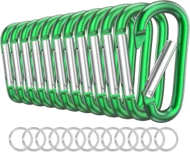 Carabiner Keychain Clip -3" Aluminum Carabiner D Ring, Caribeener Clips, Spring Snap Hook for Keychain Clip