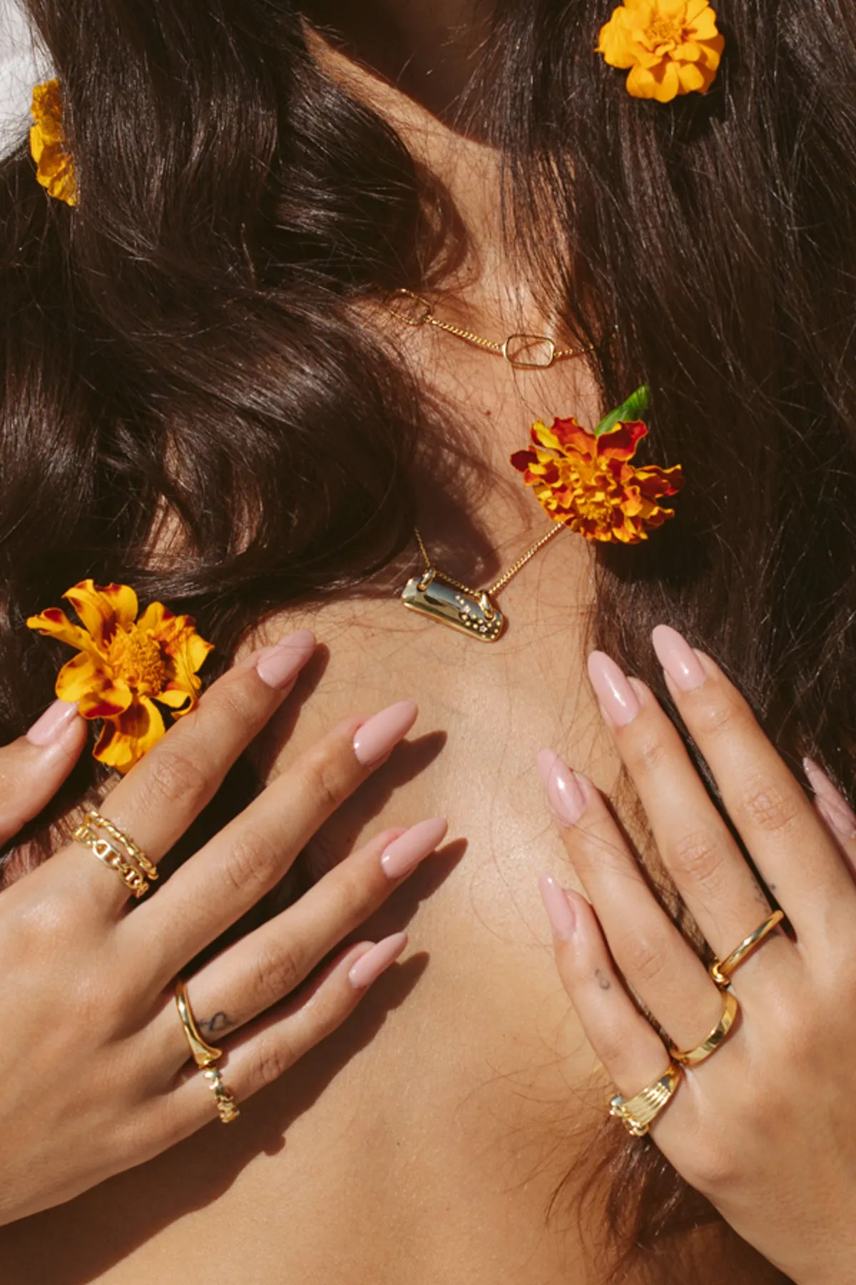 Chunky chain ring gold plated