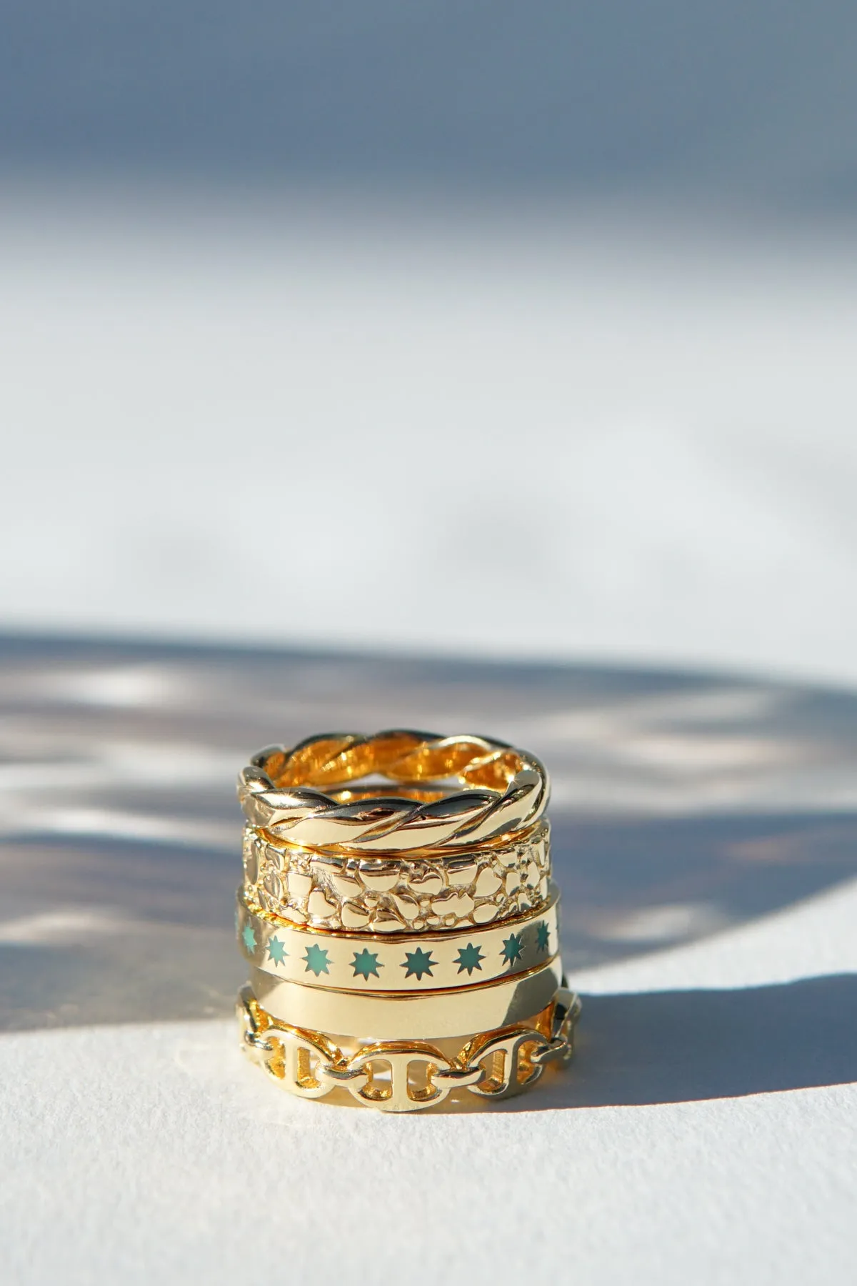 Chunky chain ring gold plated