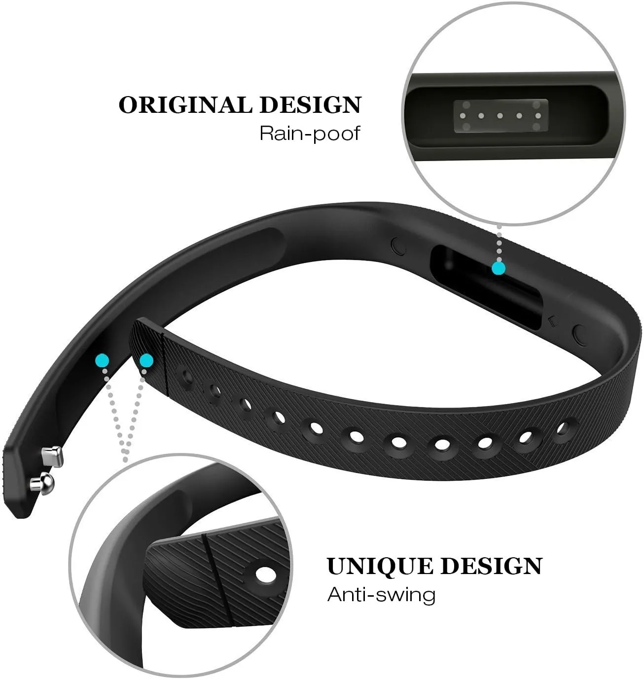 Compatible with Flex 2 Bands,Replacement for Flex 2 Sport Accessories Bracelet Band Strap Soft Silicone W/Fastener Clasp for Flex 2 Watch, Adjustable Wrist Band for Small Large