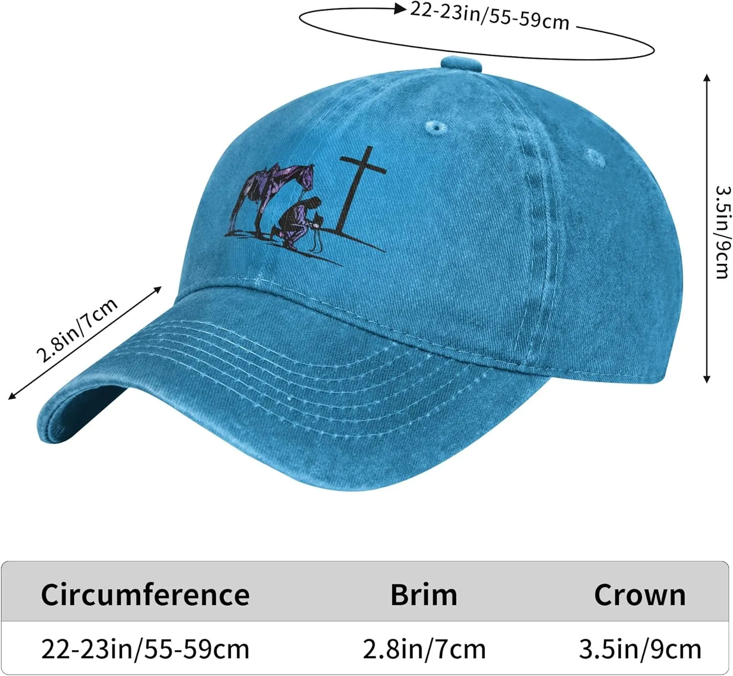 Cowboy Horse Prayer Unisex Adult Baseball Hat Sports Outdoor Cowboy Cap for Men and Women Snapback