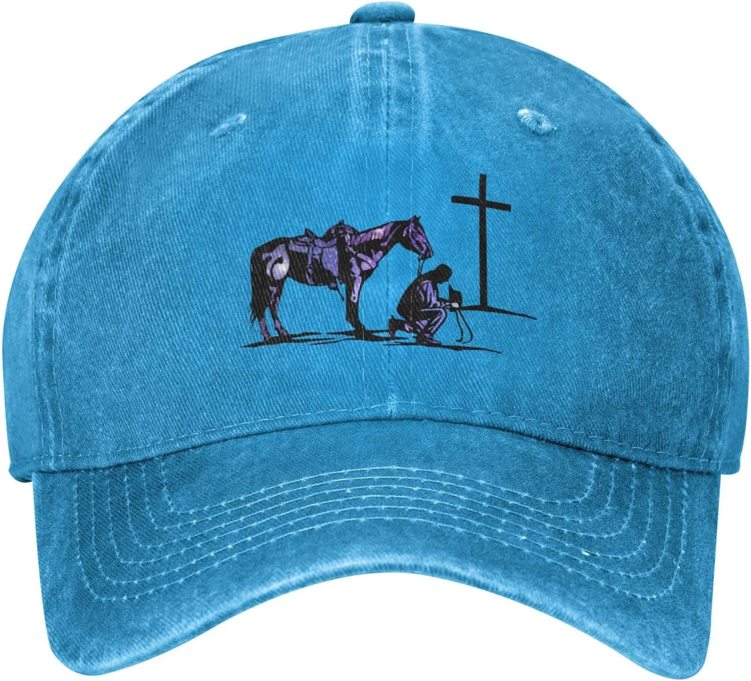 Cowboy Horse Prayer Unisex Adult Baseball Hat Sports Outdoor Cowboy Cap for Men and Women Snapback