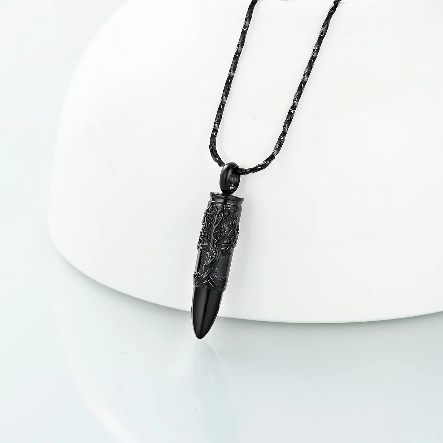 Cremation Jewelry Bullet Urn Necklace for Ashes for Men Women Tree of Life Urn Pendant Ashes Human Memorial Jewelry