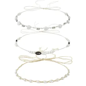 DOCILA Straw Cowboy Hat Band Women Men, Chic White Pearl Bead Western Cowgirl Hat Belt, Sombrero Vaquero Summer Accessories
