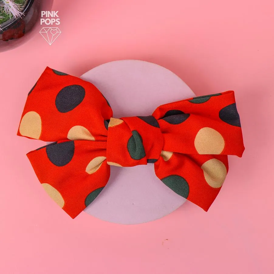 Dotted Polka Hair Bow Clip