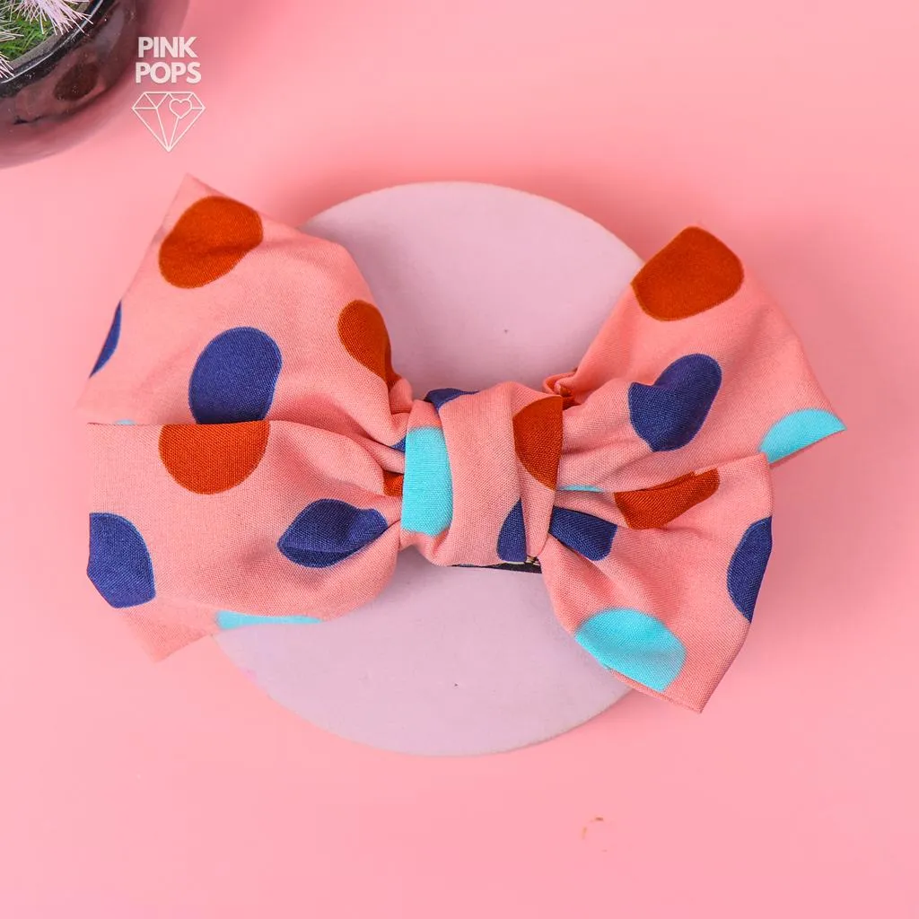 Dotted Polka Hair Bow Clip