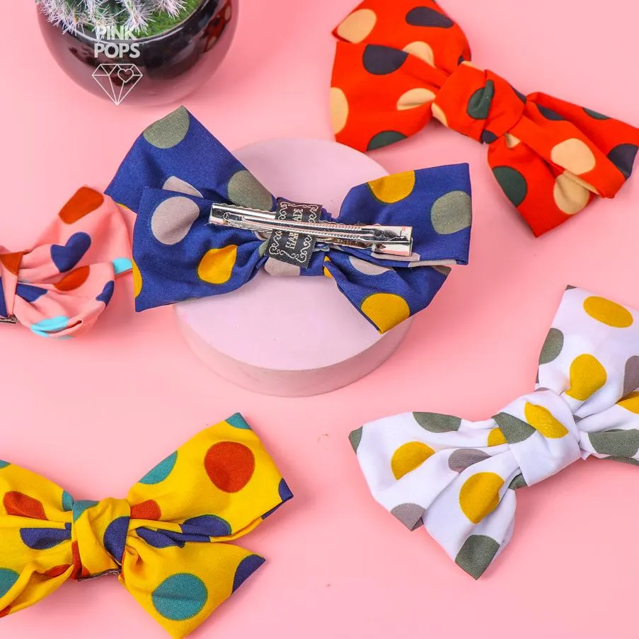 Dotted Polka Hair Bow Clip