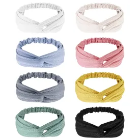 Elastic Knotted Headbands for Women Wheat Pattern Cloth Head Hair Bands for Women's Hair Non Slip Boho Wrap Twisted Hair Accessories