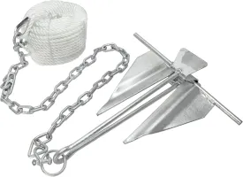 Extreme Max 3006.6719 Complete Slip Ring Anchor Kit with Rope / Anchor Chain / Shackle - #10 / 5 lbs.