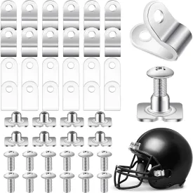 Football Helmet Repair Kit Football Helmet Hardware Kit R Shape Football Visor Clips Screws Nuts with Rubber Gaskets for Youth Hockey Baseball Sports