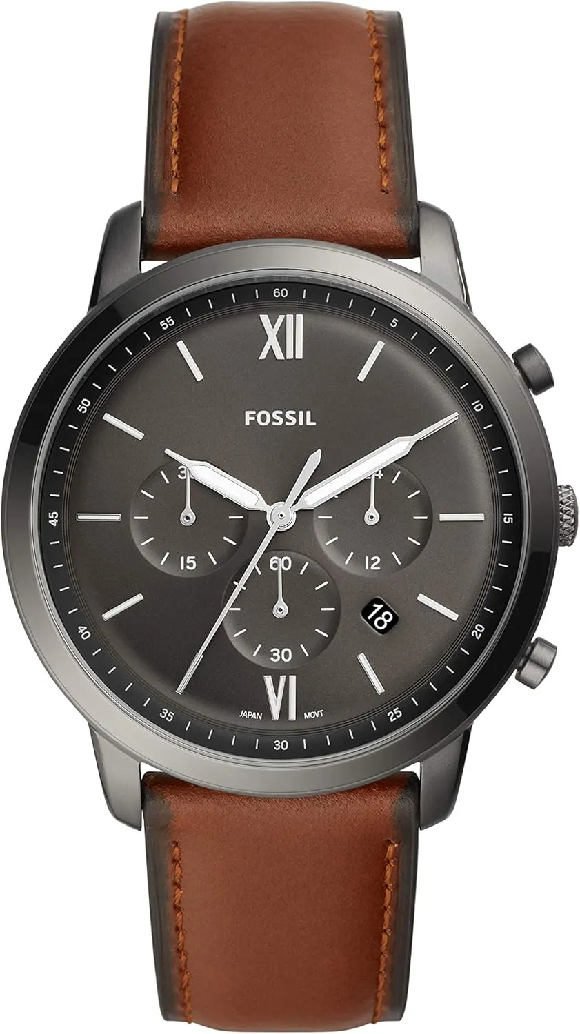 Fossil Men's Neutra Quartz Stainless Steel and Leather Chronograph Watch