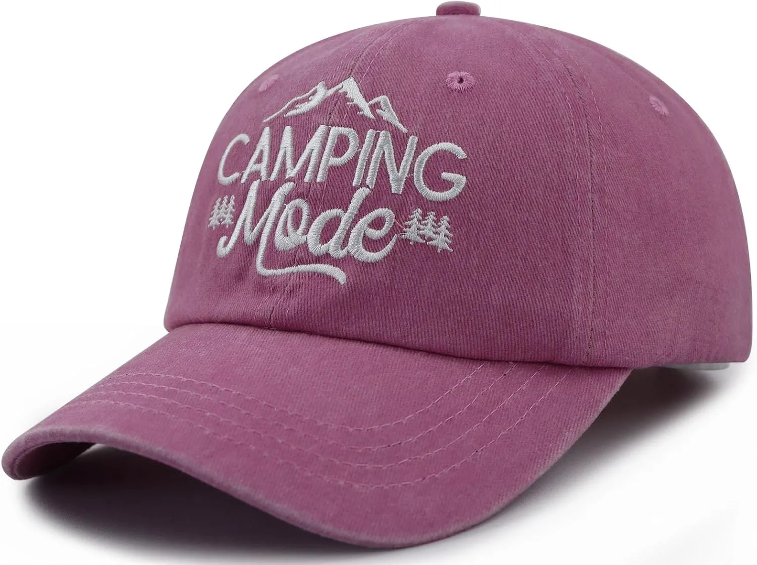 Funny Camping Mode Hat for Men Women, Adjustable Embroidered Glamping Baseball Cap