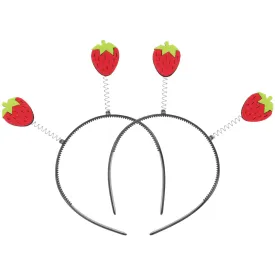 Gadpiparty Strawberry Headband, 2 Pack, Fruits Headpiece, Costume Headwear for Children, Party Hair Accessory, Makeup Headband, Prom Props, Photo Shoot Props