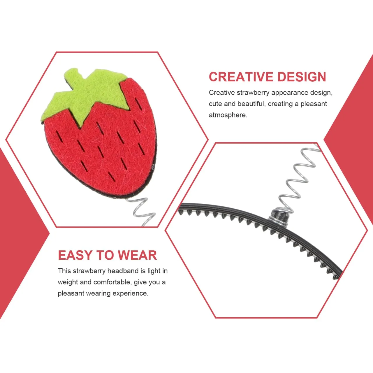 Gadpiparty Strawberry Headband, 2 Pack, Fruits Headpiece, Costume Headwear for Children, Party Hair Accessory, Makeup Headband, Prom Props, Photo Shoot Props