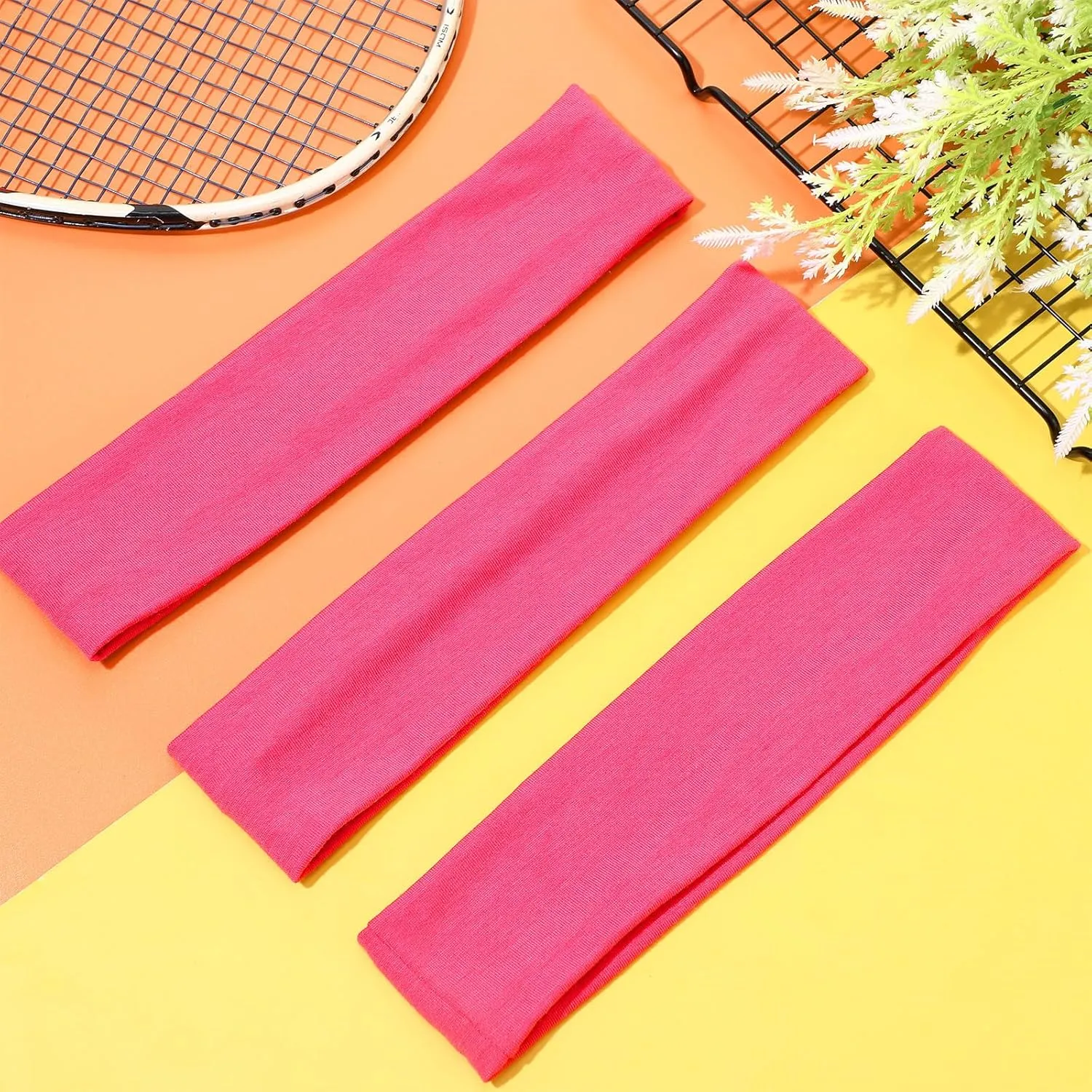 Hotop 30 Pcs Sport Headbands for Women Non Slip Stretchy Soft Fabric Elastic Sweatbands Bulk for Yoga DIY Team Gifts