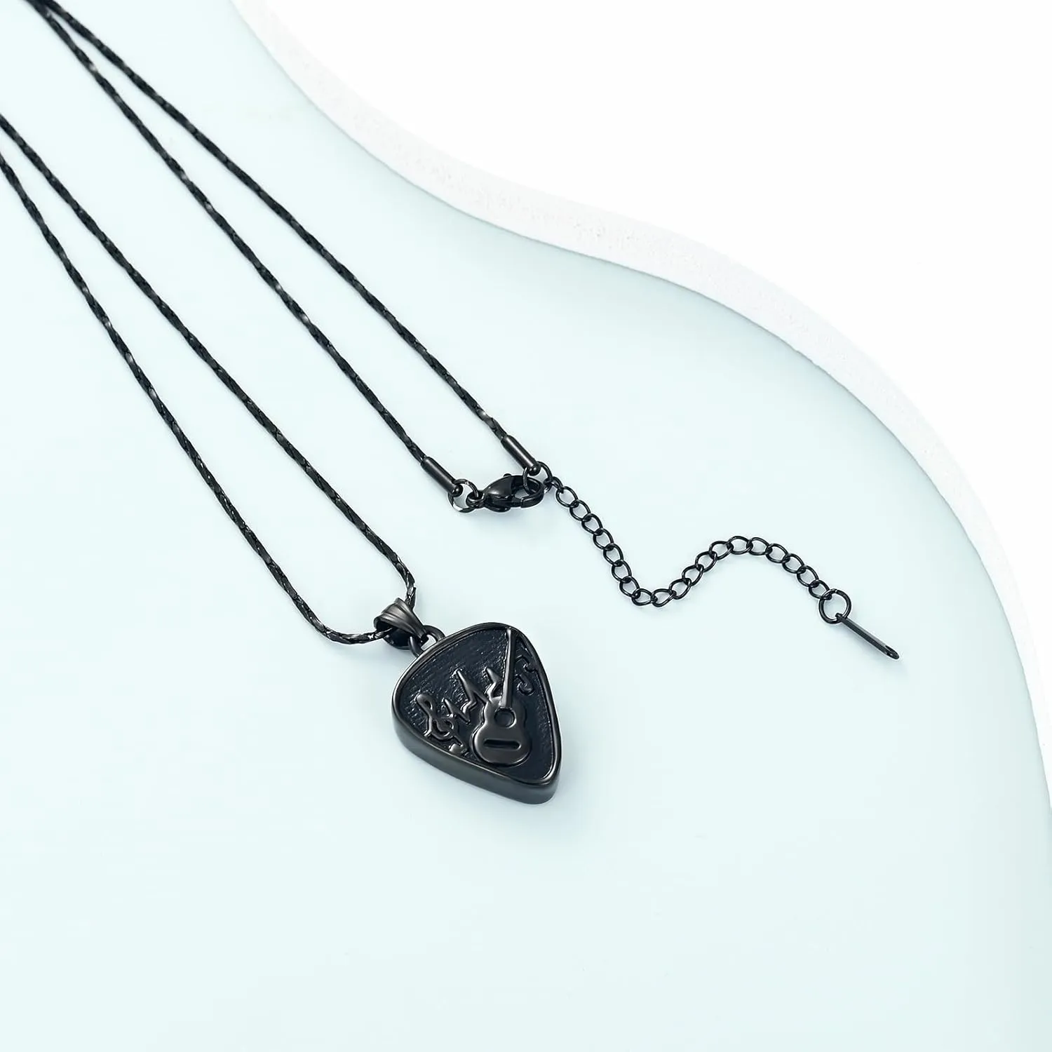 Imrsanl Cremation Jewelry for Ashes Pendant Stainless Steel Music Guitar/Guitar Pick Cremation Keepsake Memorial Urn Necklace for Women Men