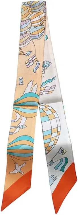 JERLA 100% Mulberry Silk Scarf, Head Wrap, Hair Tie, Handbag Handle Wrap, Neckerchief for Women