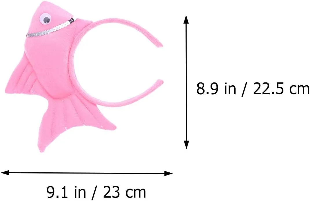 Jowxsx Blue Fish Marine Life Sea Animal Costume Headband for Halloween Dress Up, Women's Fashion Wide Headbands for Hair Accessories