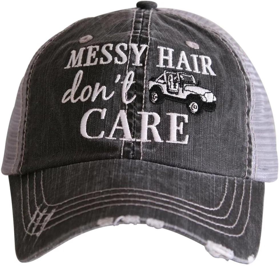 KATYDID Messy Hair Don't Care Baseball Hats Cap - Trucker Hat for Women - Stylish Cute Sun Hat