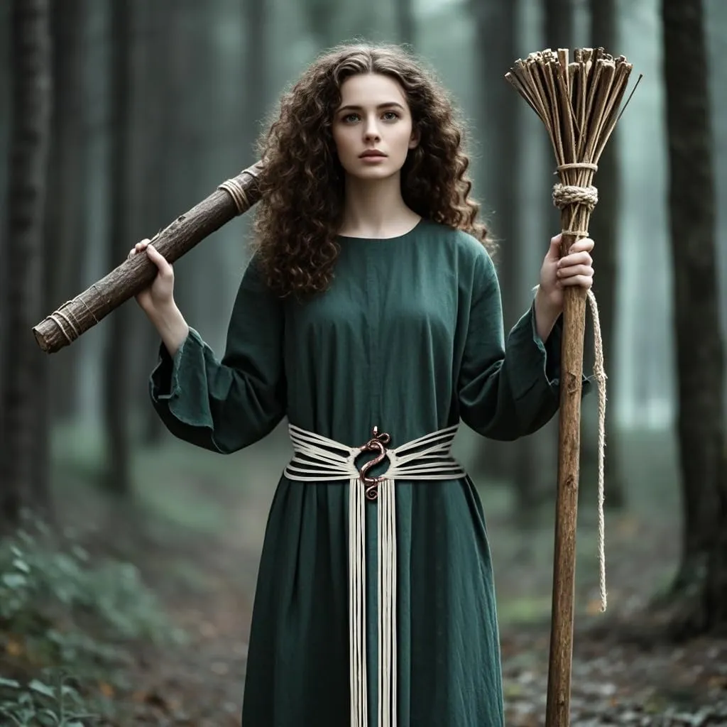 L'VOW Viking Troll Cross Belt Medieval Extra Long Rope Belt Norse Witch Belt for Women