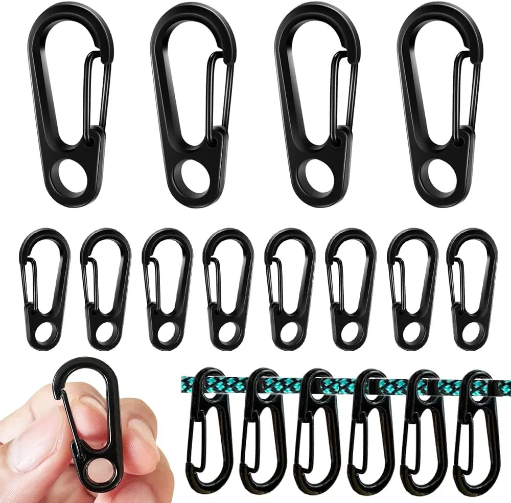 Mini SF Alloy Carabiner Clip, EFFIET Tiny Spring Snap Hook Carabiners for Backpack Bottle Using Keychains Accessories