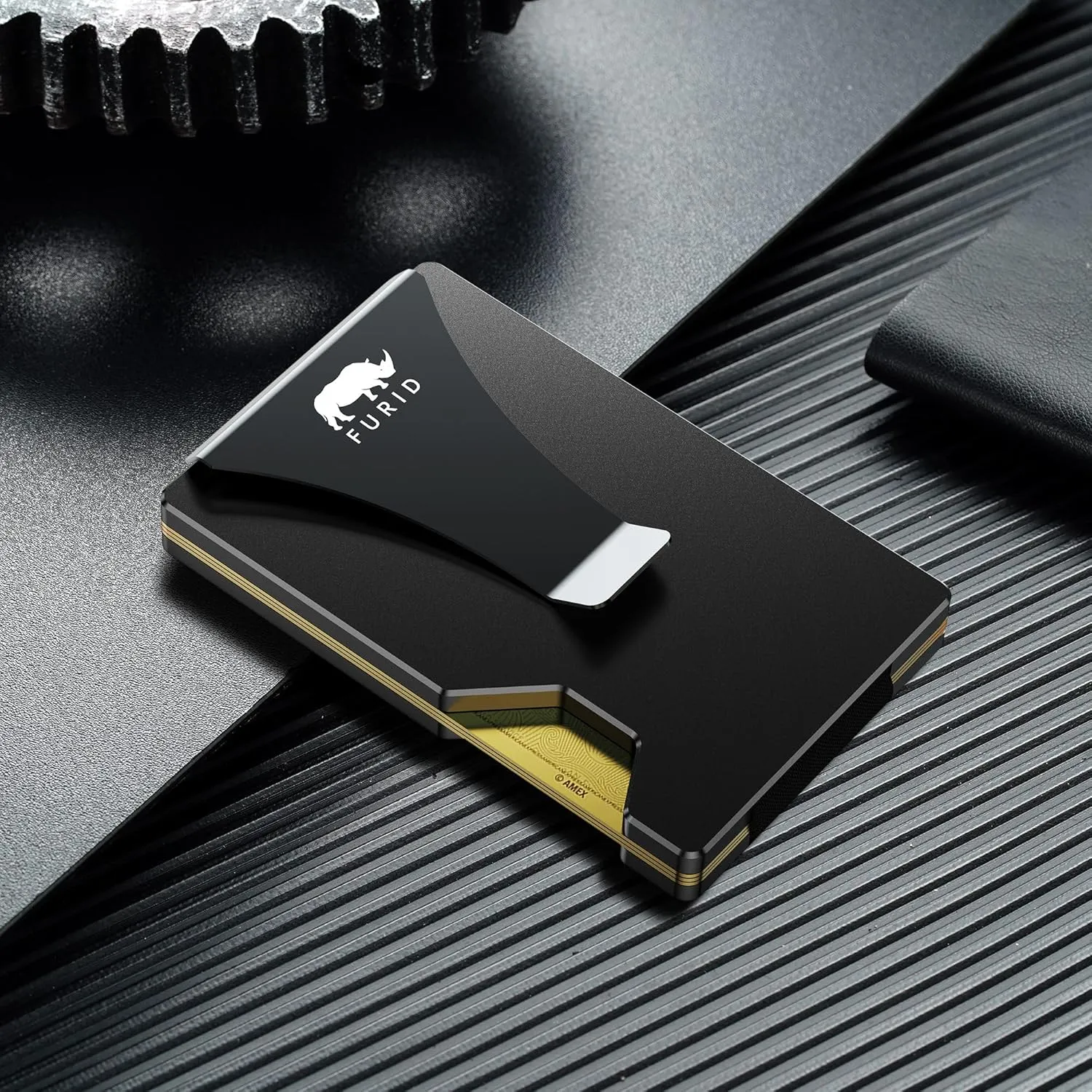Minimalist Card Wallet for Men Slim: Rfid Metal Wallet with Money Clip Credit Card Holder - Gift for Man Husband at Anniversay Brithday