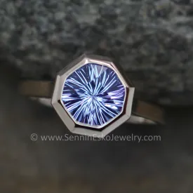Peekaboo Medium/Lightweight Ring Setting - Depicted with an Octagonal Fantasy Cut Tanzanite (Setting Only, Center Stone Sold Separately)