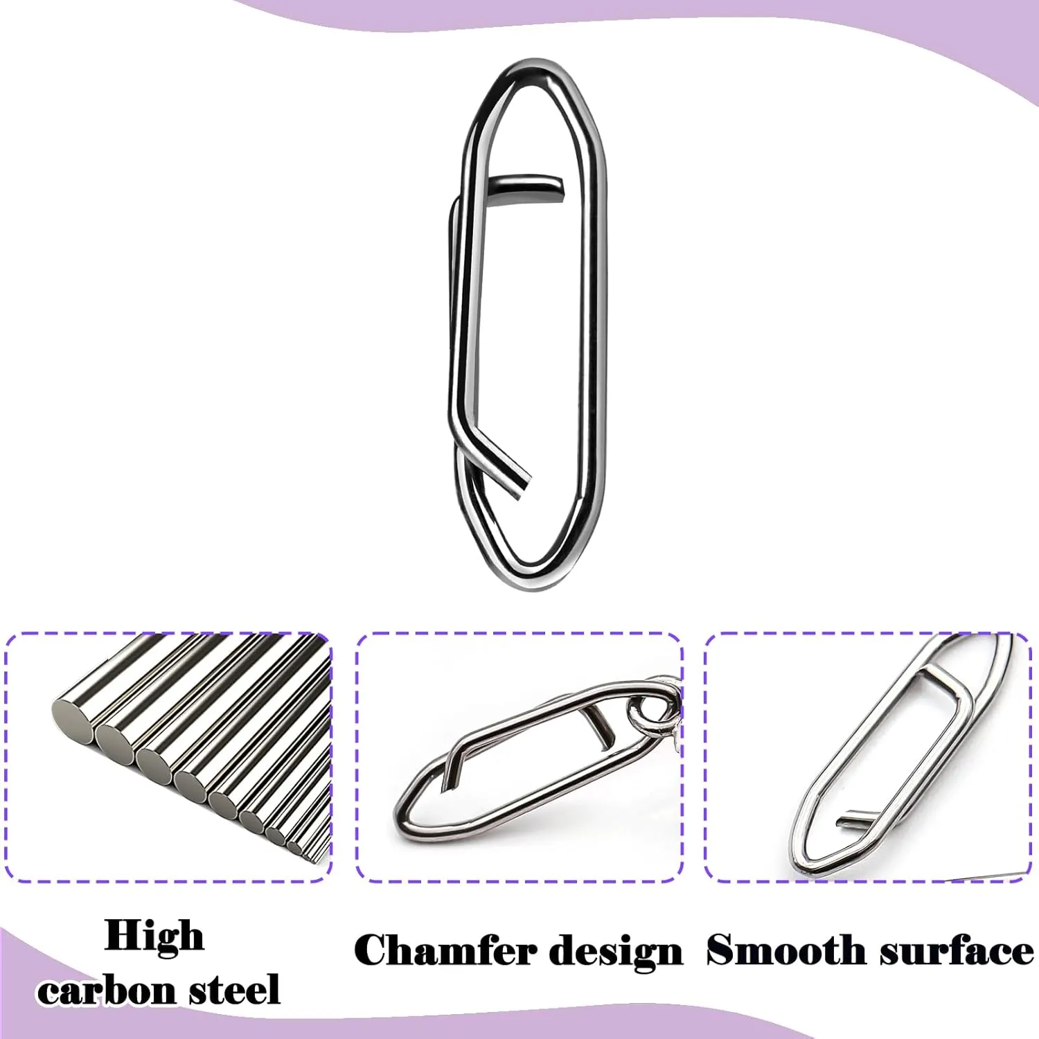 Power Fishing Clip - Topwater Speed Clips 50Pcs Stainless Steel Quick Change Connector,Link Split Rings Snaps for Lures Saltwater Size S# M# L#