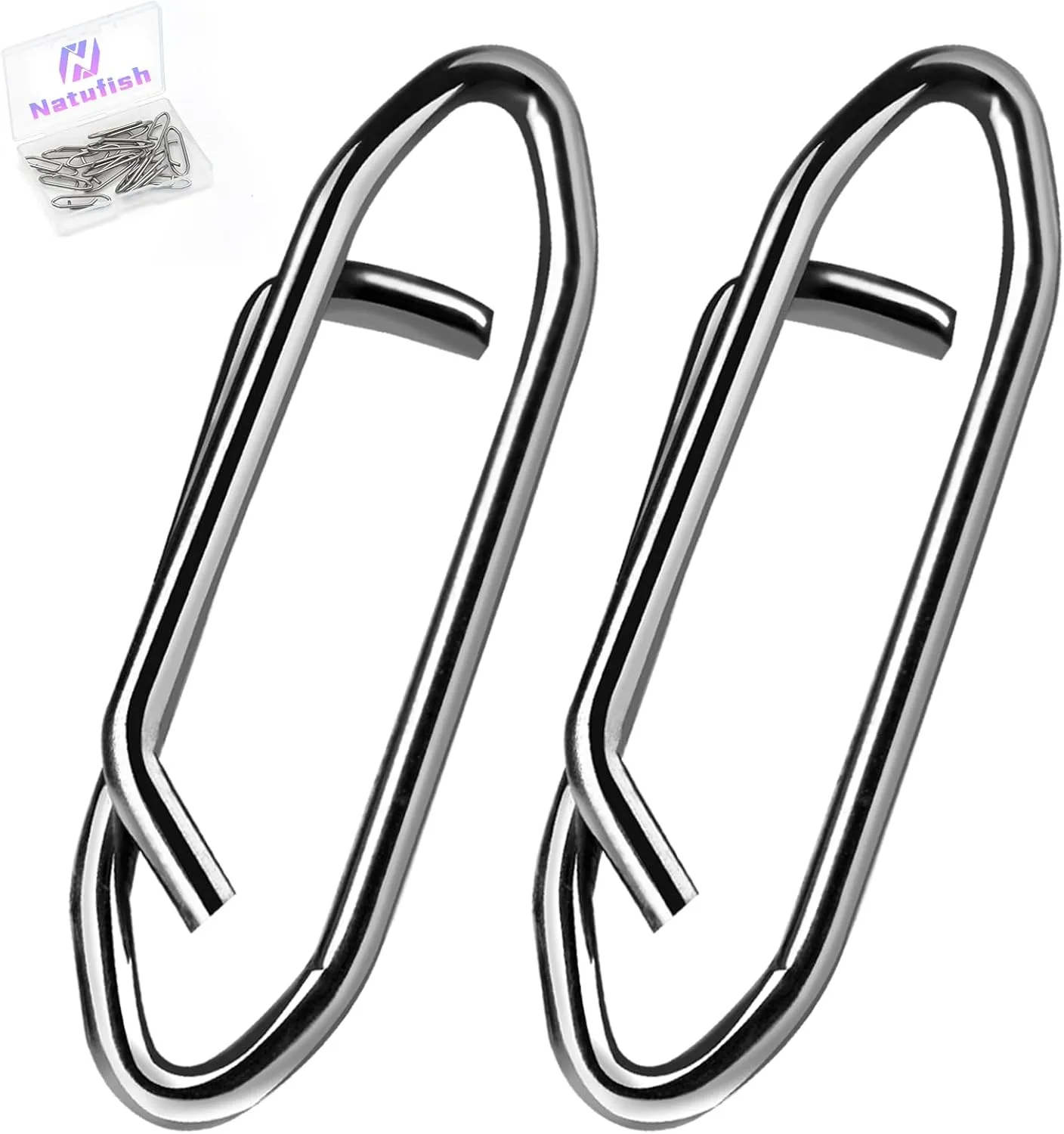 Power Fishing Clip - Topwater Speed Clips 50Pcs Stainless Steel Quick Change Connector,Link Split Rings Snaps for Lures Saltwater Size S# M# L#