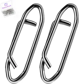 Power Fishing Clip - Topwater Speed Clips 50Pcs Stainless Steel Quick Change Connector,Link Split Rings Snaps for Lures Saltwater Size S# M# L#