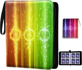 Premium Card Binder 4 Pocket,400 Pockets Trading Card Binders Collector Album with Zipper and 50 Removable Sleeves,Compatible with Game Sports Cards