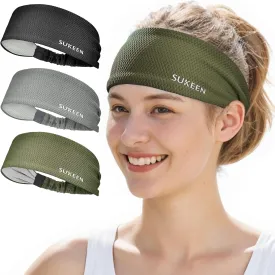 Sukeen Workout Headbands for Women, Moisture Wicking Sweat Band Headbands Non Slip, Elastic Sweatbands Sports Headband for Yoga, Running, Gym Fitness