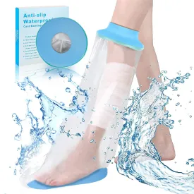 SUPERNIGHT Waterproof Leg Cast Cover for Shower and Bath, Cast Protector for Shower Leg Adult, for Leg Foot Ankle Wounds after Surgery, Reusable Sleeve(Seal Ring Anti-Slip Design)