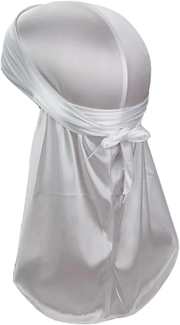TopTie Silky Durag Headwraps Extra Long Tail Wide Straps for 360 Waves Do Rag
