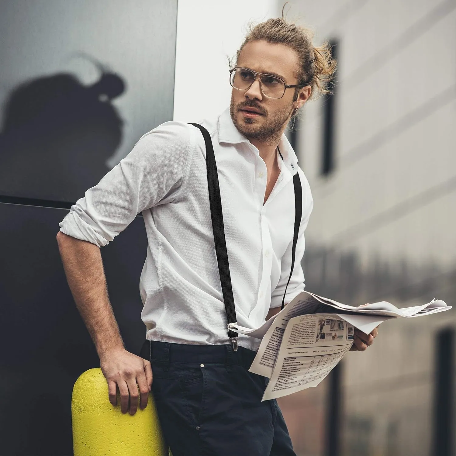 trilece Suspenders for Men Adjustable Y Back Men's Women's Costume Tuxedo Dress Suspender 3 Strong Clips