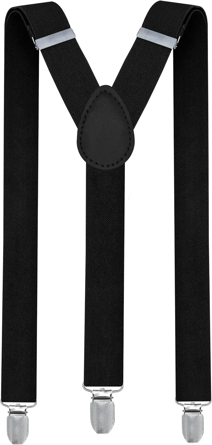 trilece Suspenders for Men Adjustable Y Back Men's Women's Costume Tuxedo Dress Suspender 3 Strong Clips