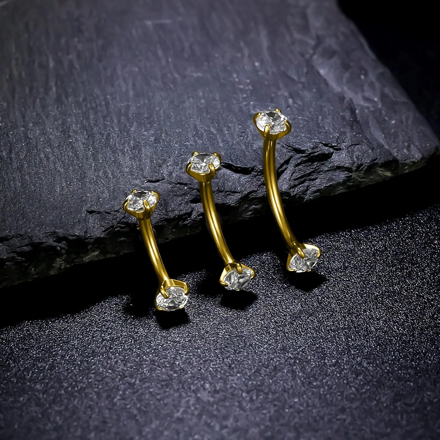 Vsnnsns Rook Daith Piercing Jewelry 16G Stainless Surgical Steel Curved Barbell Eyebrow Rings Vertical Labret Lip Piercing Jewelry Rook Daith Earrings for Women Men 6MM 8MM 10MM Hypoallergenic