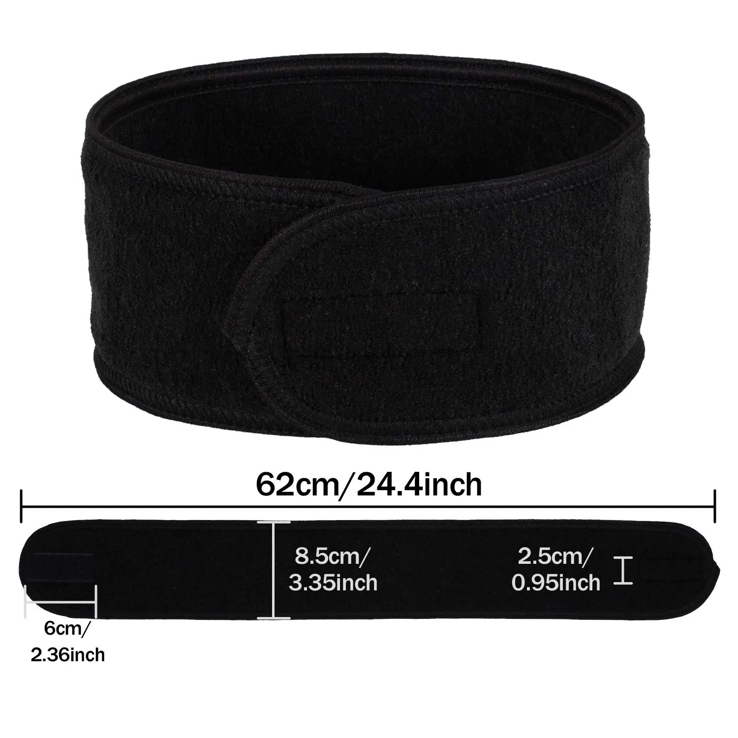 Whaline Spa Facial Headband Make Up Wrap Head Terry Cloth Headband Adjustable Towel for Face Washing,Shower, 3 Pieces (White, Black, Gray)
