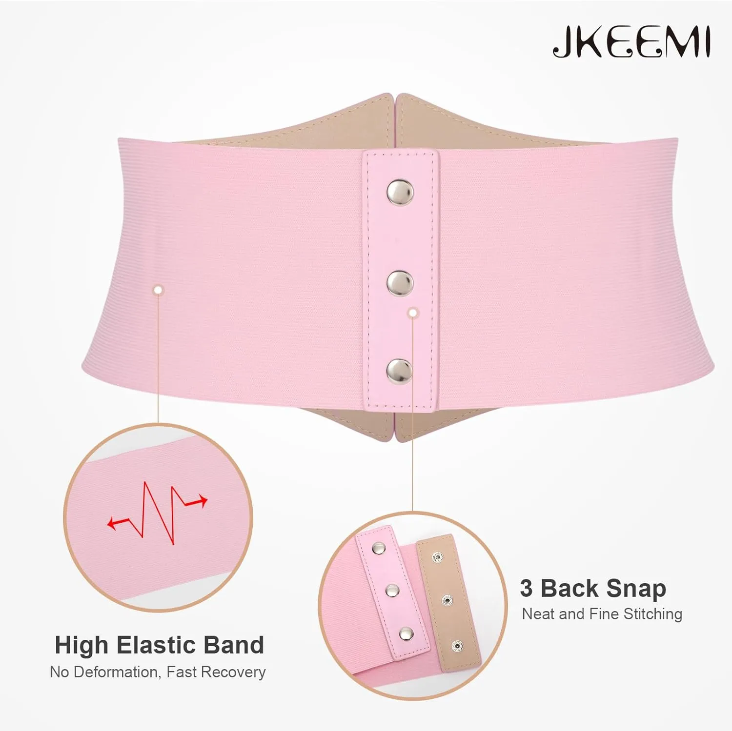 Women Corset Belt Metal O-Ring Heart-Ring Wide Elastic Waspie Waist Belt for Daily Cosplay Halloween Costumes