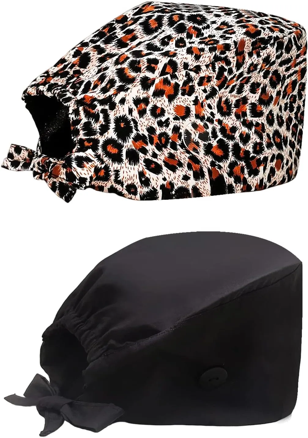 Working Cap with Silky Inner - Cotton Hat with Sweatband and Buttons, Adjustable Tie Back Ponytail, One Size
