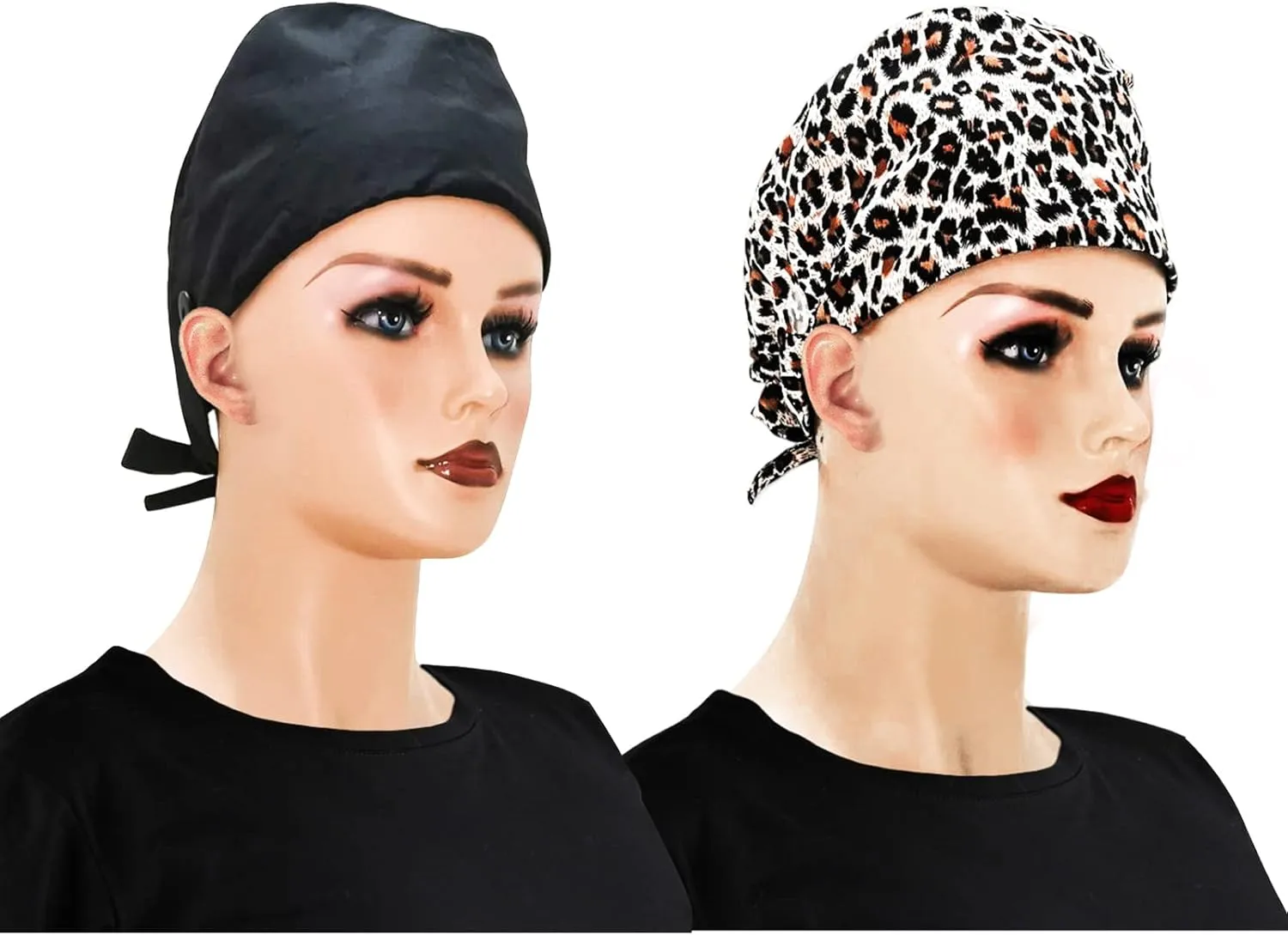 Working Cap with Silky Inner - Cotton Hat with Sweatband and Buttons, Adjustable Tie Back Ponytail, One Size
